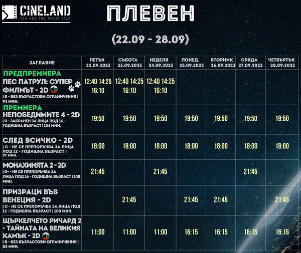  CineLand :      22-28  2023